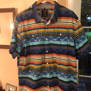 WT02 men’s 100% cotton Aztec shirt sz 3 XL
